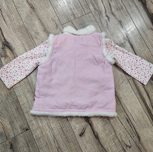 Vtg Y2K Pink Elmo Sesame Street Fur Lined Pink Vest w/ Undershirt Size 12 Months - Picture 6 of 6